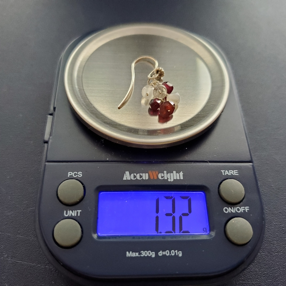 Garnet & Moonstone Dangle Earrings - Picture 10 of 10
